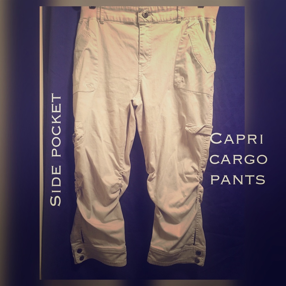 Capri Cargo Pants | Woman XL | Color: Tan